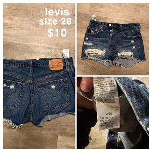 Levi's Distressed Blue Jean Shorts